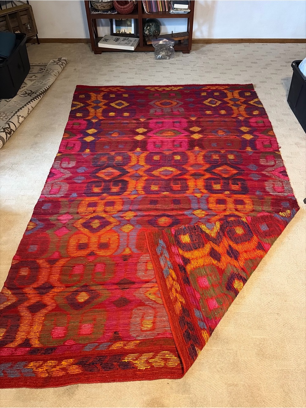 HUAMANGAMA 100% Alpaca wool dyed LARGE RUG 6’x9’ Peruvian GORGEOUS Handmade